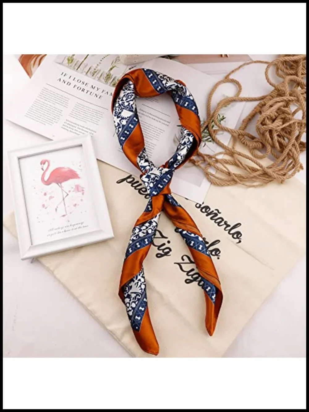 Silk-Like Bandana Wrap Head Scarf - Polyester Square Scarf 35x35